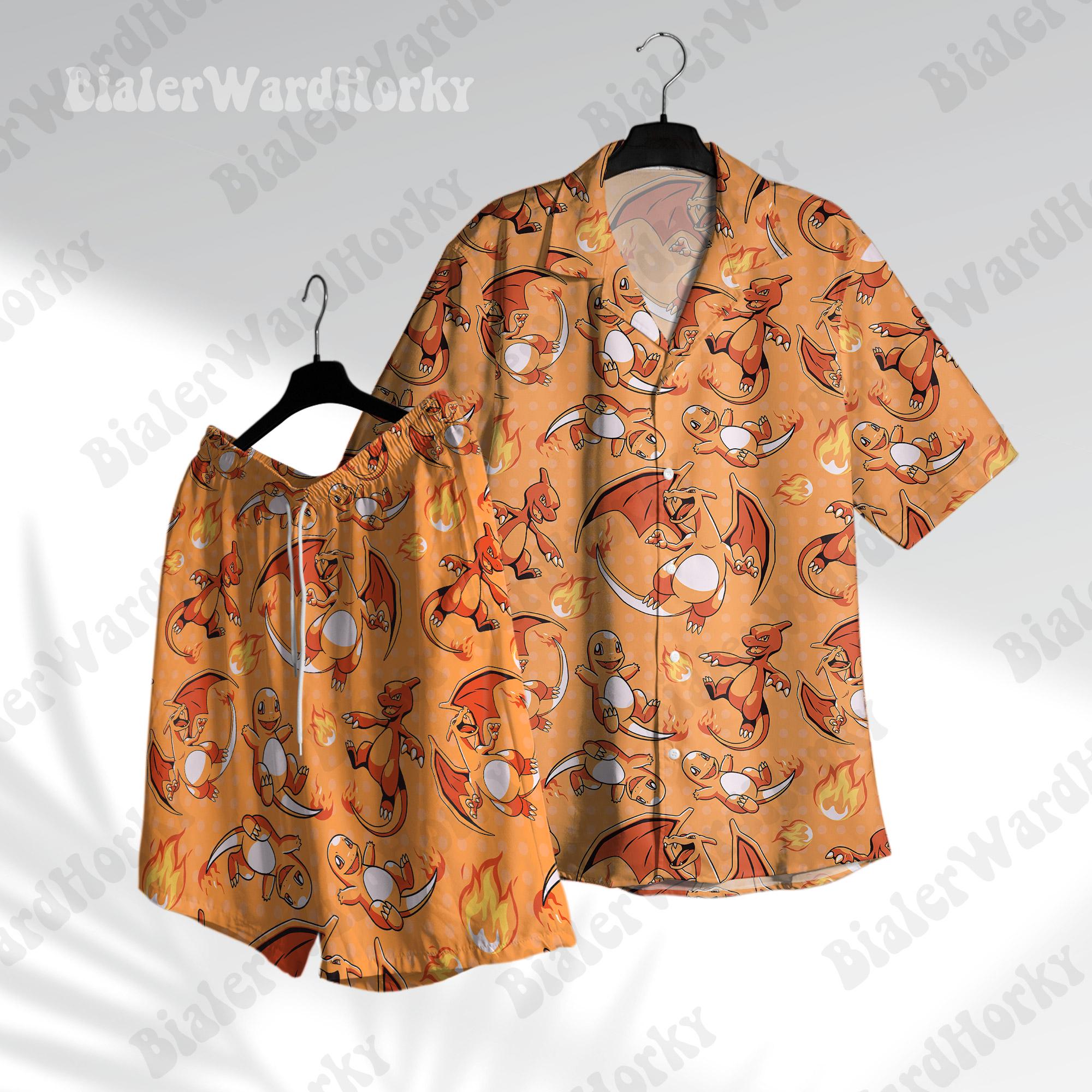 Anime Merchandise Online - Camicia hawaiana Pokémon Charizard Charmeleon con